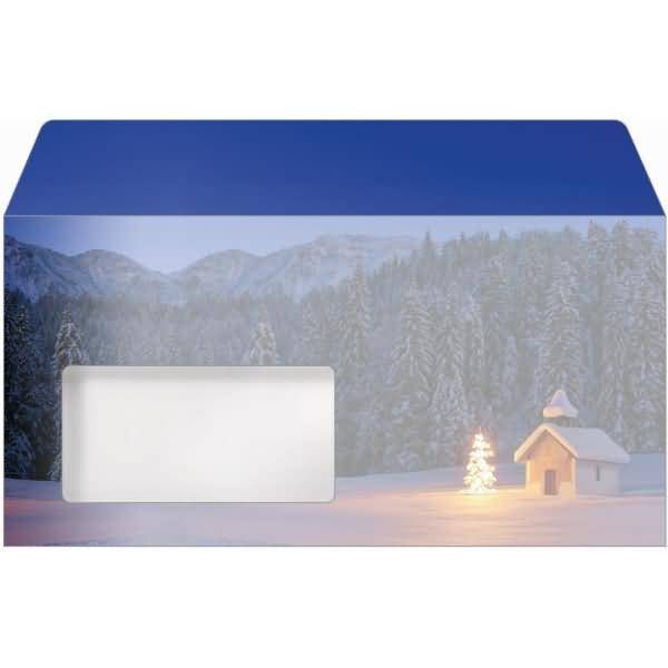 Weihnachtsumschlag DIN lang 90g 50 Stück Christmas Chapel