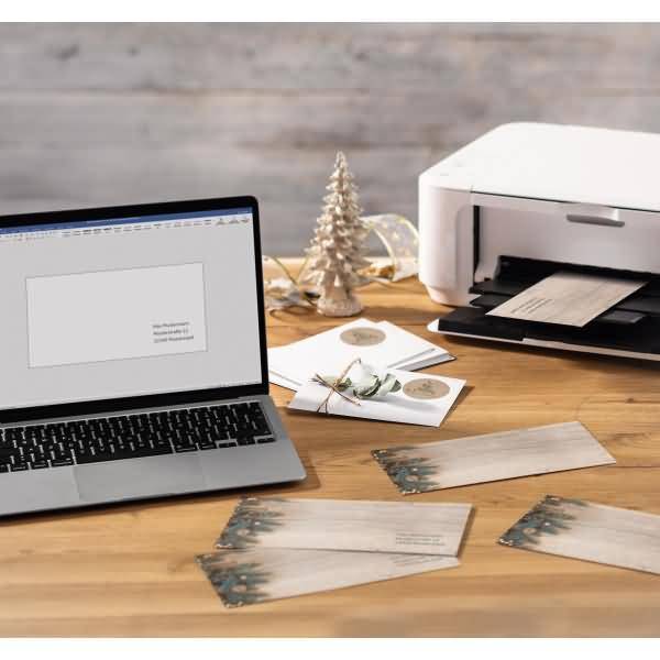 Weihnachtsumschlag DIN lang 90g 25 Stück Golden Greens