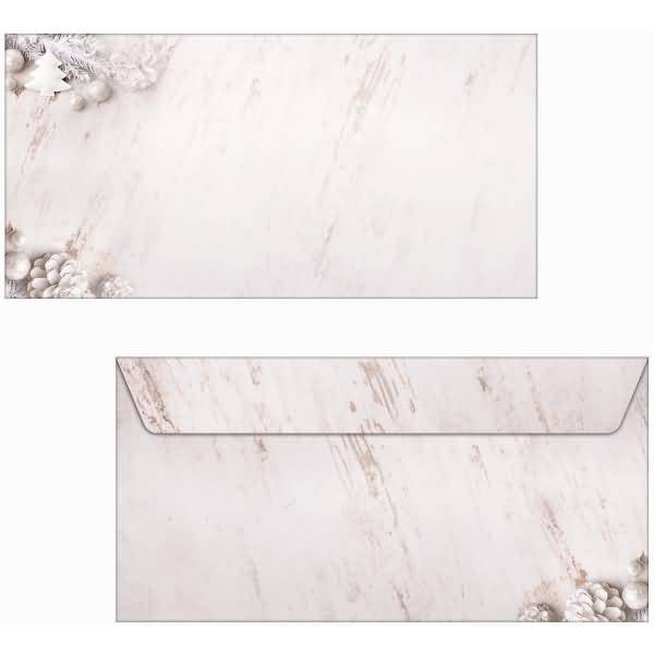 Weihnachtsumschlag DIN lang 90g 25 Stück Rustic White