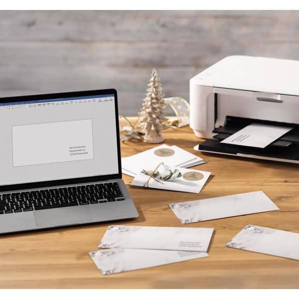 Weihnachtsumschlag DIN lang 90g 25 Stück Rustic White