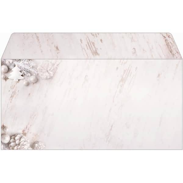 Weihnachtsumschlag DIN lang 90g 25 Stück Rustic White