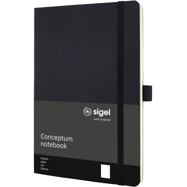 Notizbuch Conceptum ca. A5 194 S. Softcover blanko 80g schwarz