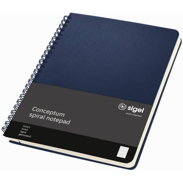 Spiralblock Conceptum ca. A5 160 S. Hardcover liniert 80g midnight blue