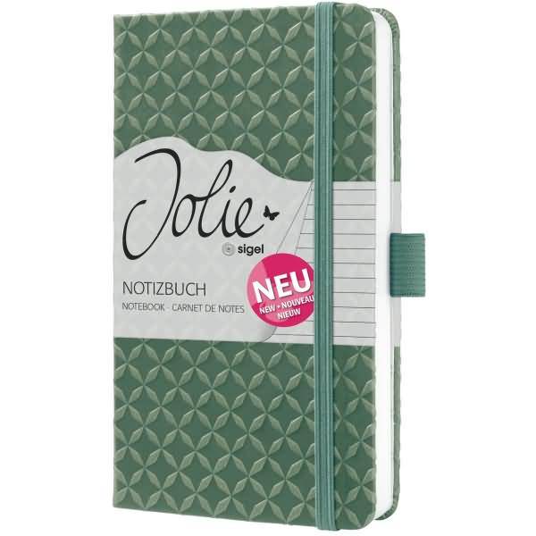 Notizbuch Jolie Hardcover ca. A6 natural green 174 Seiten liniert 80g