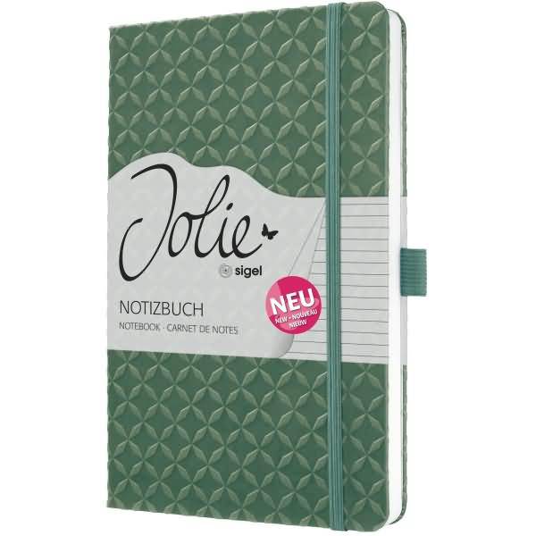 Notizbuch Jolie Hardcover ca. A5 natural green 174 Seiten liniert 80g