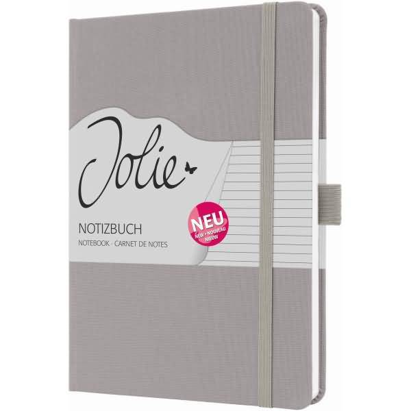 Notizbuch Jolie ca. A5 192 Seiten Hardcover liniert 100g pearl grey