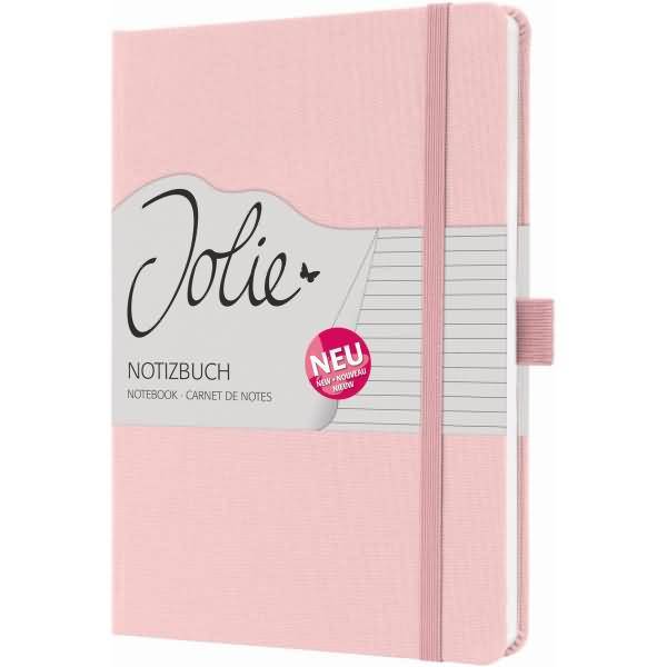Notizbuch Jolie ca. A5 192 Seiten Hardcover liniert 100g soft pink