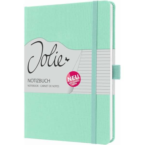 Notizbuch Jolie ca. A5 192 Seiten Hardcover liniert 100g mighty mint