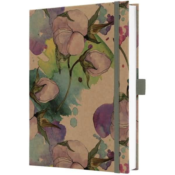 Notizbuch Jolie Hardcover ca. A5 Pure Cottonflowers 192 Seiten liniert 100g
