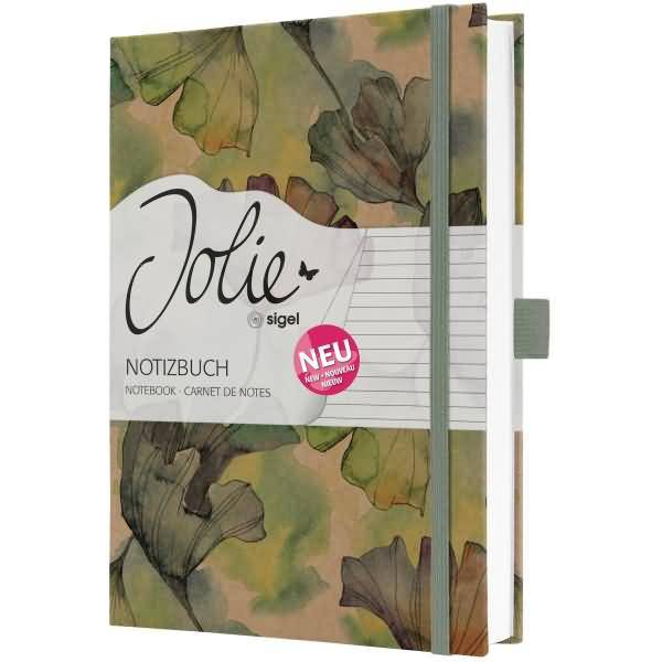 Notizbuch Jolie Hardcover ca. A5 Pure Ginkgo 192 Seiten liniert 100g