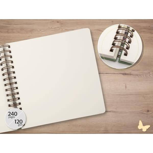 Spiral-Notizbuch Jolie blanko 234x215x33mm Golden Rain 240 Seiten 120g