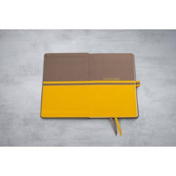 Notizbuch Linescape ca. A5 176 Seiten Hardcover kariert 80g braun