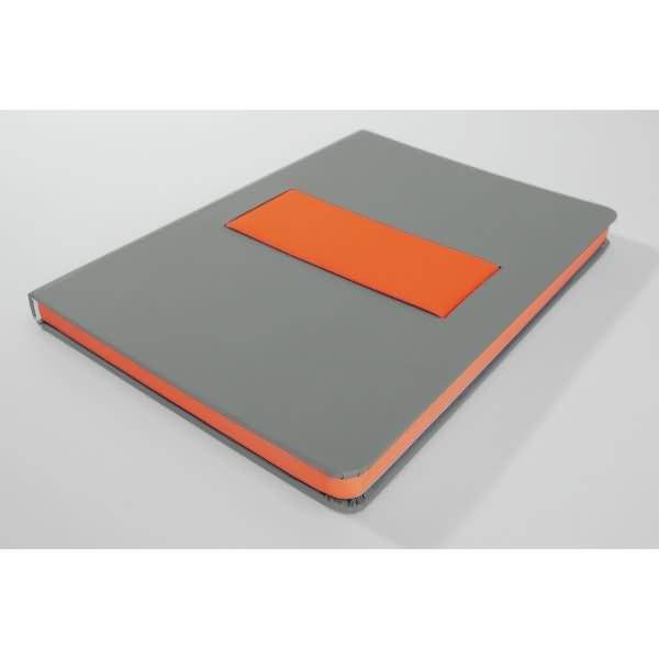 Notizbuch Linescape ca. A5 176 Seiten Hardcover kar. 80g hellgrau/orange