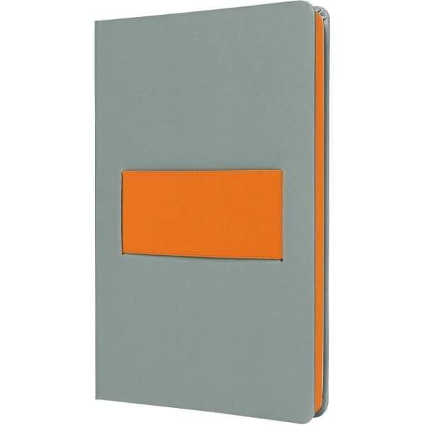 Notizbuch Linescape ca. A5 176 Seiten Hardcover kar. 80g hellgrau/orange