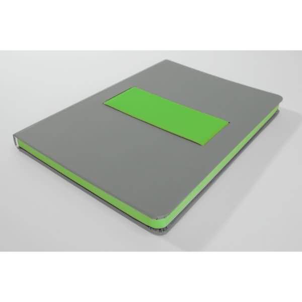 Notizbuch Linescape ca. A5 176 Seiten Hardcover liniert 80g hellgrau/lime