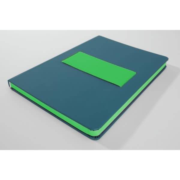 Notizbuch Linescape ca. A5 176 Seiten Hardcover kariert 80g blau/kiwi