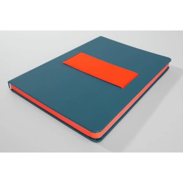 Notizbuch Linescape ca. A5 176 Seiten Hardcover liniert 80g blau/papaya