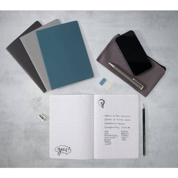 Notizheft Linescape ca. A5 68 Seiten 80g Softcover liniert blau/papaya 2 Stück