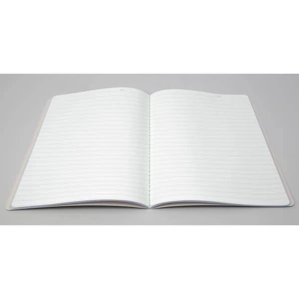 Notizheft Linescape ca. A5 68 Seiten 80g Softcover liniert hellgrau/lime 2 Stück