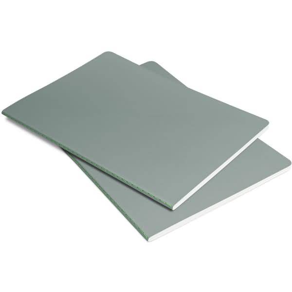 Notizheft Linescape ca. A5 68 Seiten 80g Softcover liniert hellgrau/lime 2 Stück