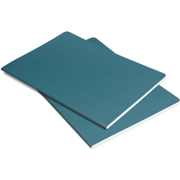 Notizheft Linescape ca. A5 68 Seiten 80g Softcover liniert blau/papaya 2 Stück