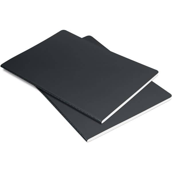 Notizheft Linescape ca. A5 68 Seiten 80g Softcover kariert dunkel-/hellgrau 2 Stück