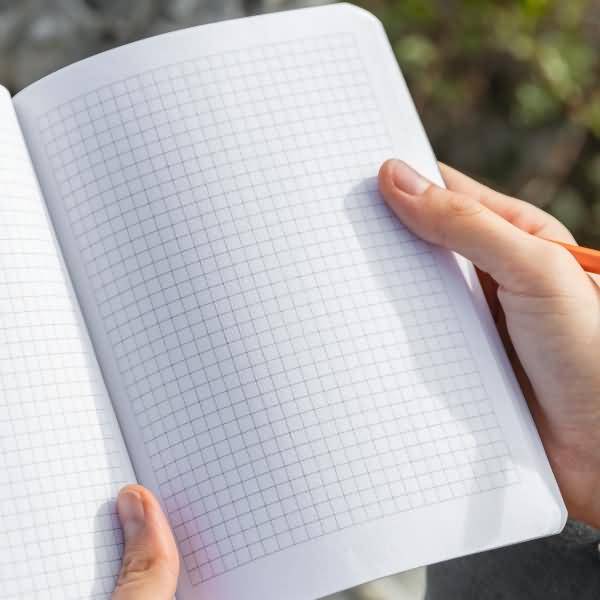 Notizbuch Re-Up Tea ca. A5 100 Seiten Softcover kariert 100g rot vegan