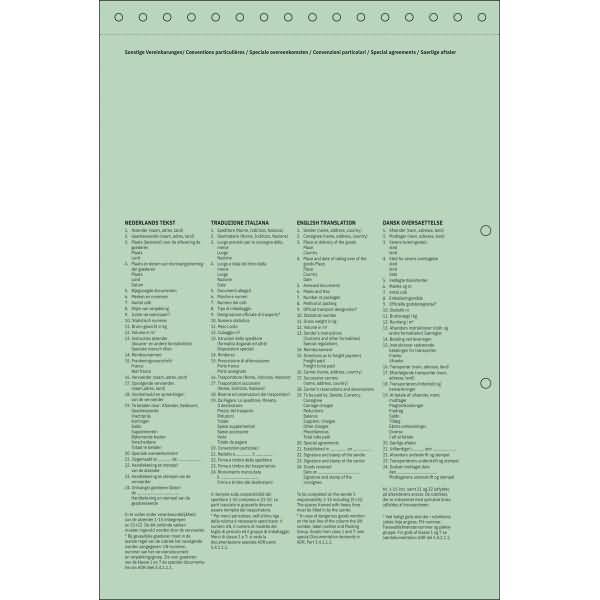 Internationaler Frachtbrief SD A4 4 Blatt VE=50 Stück