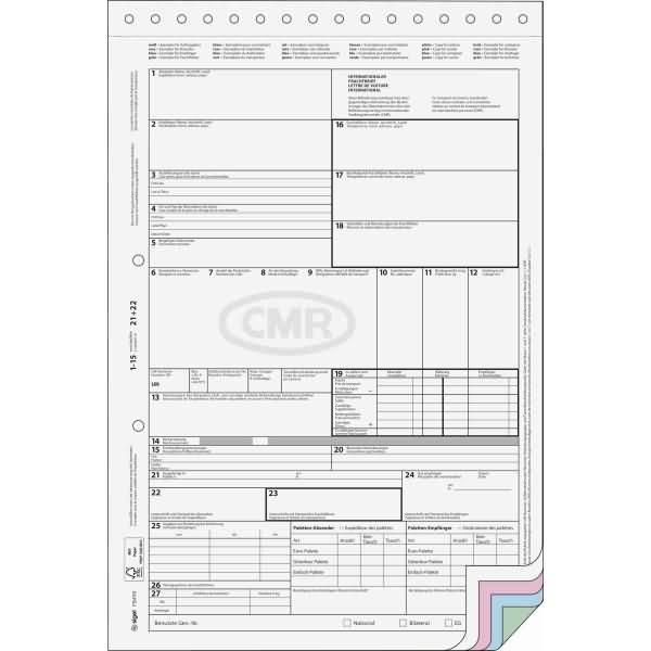 Internationaler Frachtbrief SD A4 4 Blatt VE=50 Stück