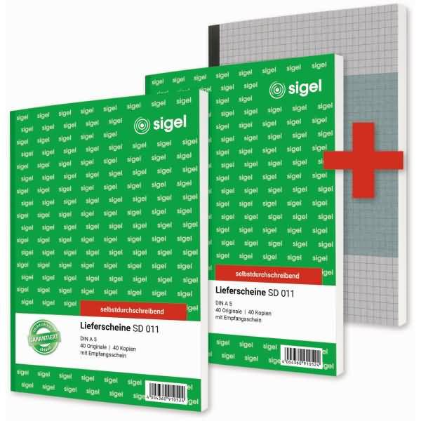 2 Lieferscheine SD011 + 1 Notizbuch SN200 gratis