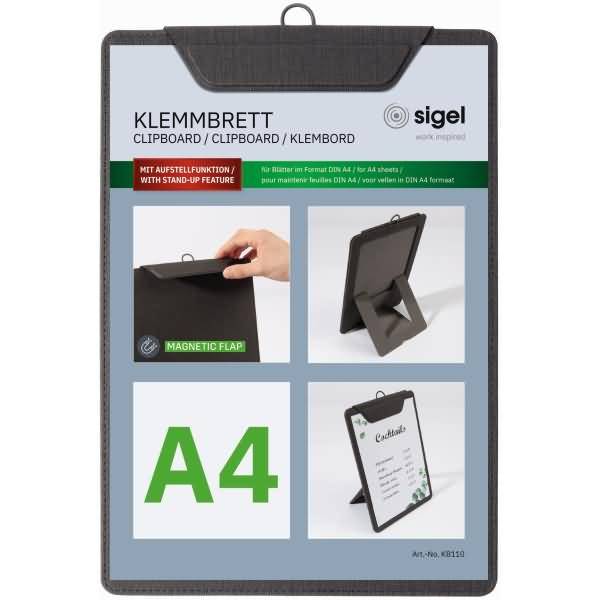 Speisekarten-Klemmbrett für DIN A4 Kunststoff anthrazit