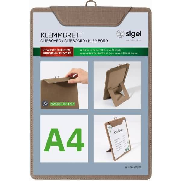 Speisekarten-Klemmbrett für DIN A4 Kunststoff beige