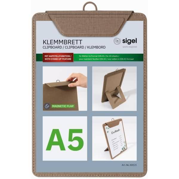 Speisekarten-Klemmbrett für DIN A5 Kunststoff beige
