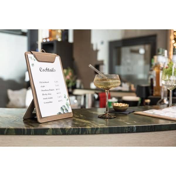 Speisekarten-Klemmbrett für DIN A4 Kunststoff beige