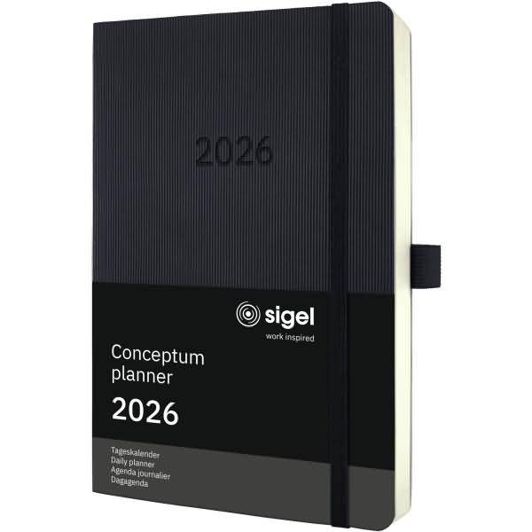 Tageskalender Conceptum ca. A5 Softcover schwarz 2026