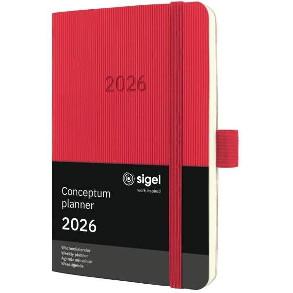 Wochenkalender Conceptum ca. A6 Softcover rot 2026