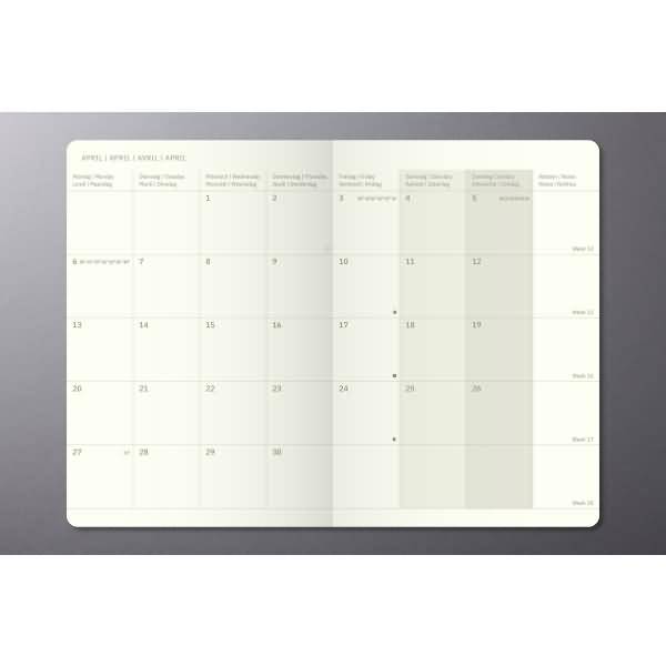 Monats-Kalenderheft Conceptum ca. A6 Softcover midnight blue 2026