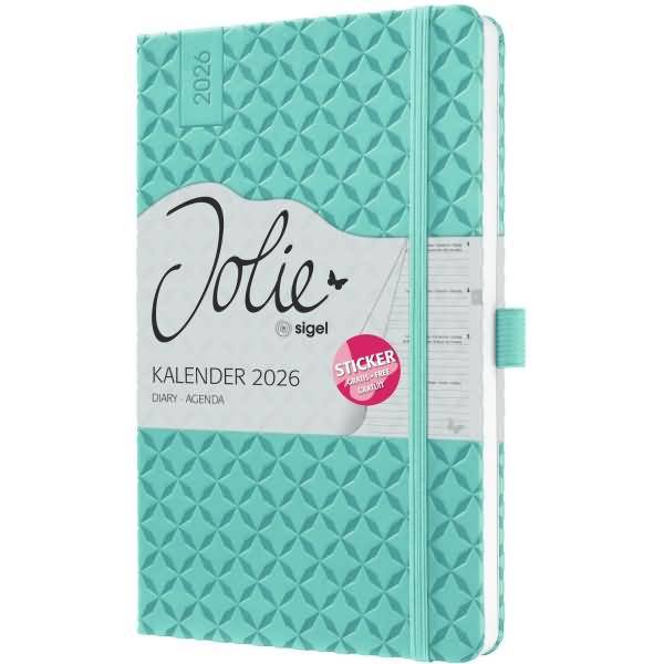 Wochenkalender Jolie ca. A5 Hardcover aqua green 2026