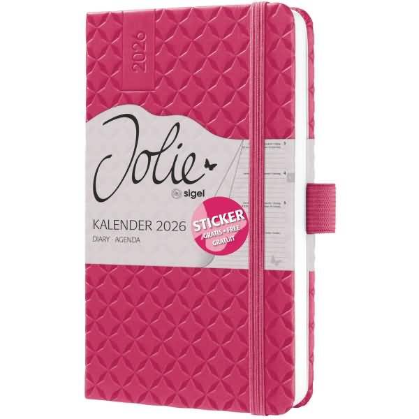 Wochenkalender Jolie ca. A6 Hardcover fuchsia pink 2026