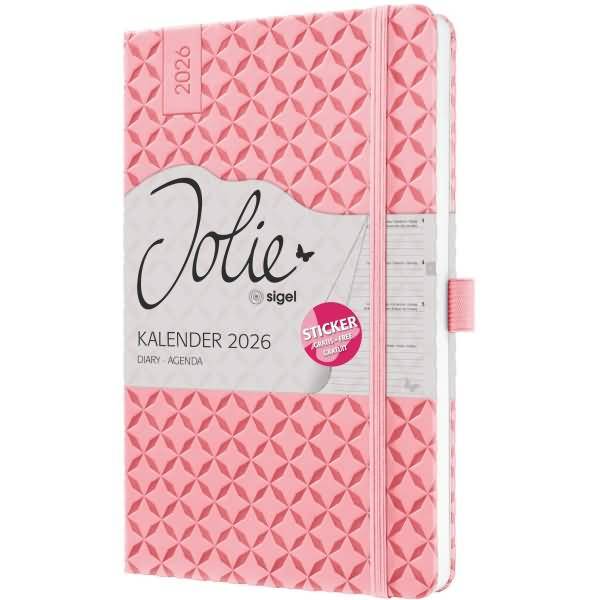 Wochenkalender Jolie ca. A5 Hardcover rose pink 2026