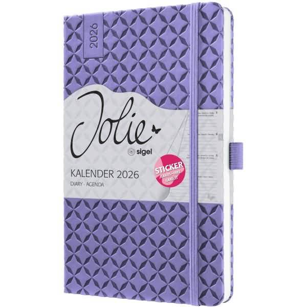 Wochenkalender Jolie ca. A5 Hardcover dark purple 2026