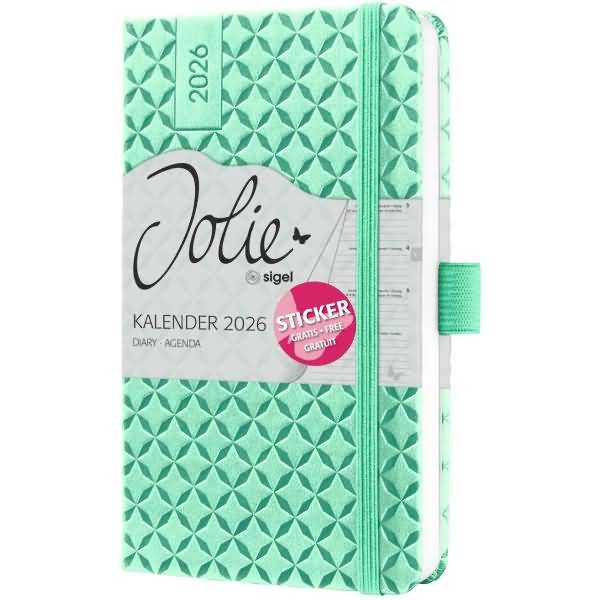Wochenkalender Jolie ca. A6 Hardcover mint green 2026