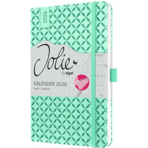 Wochenkalender Jolie ca. A5 Hardcover mint green 2026