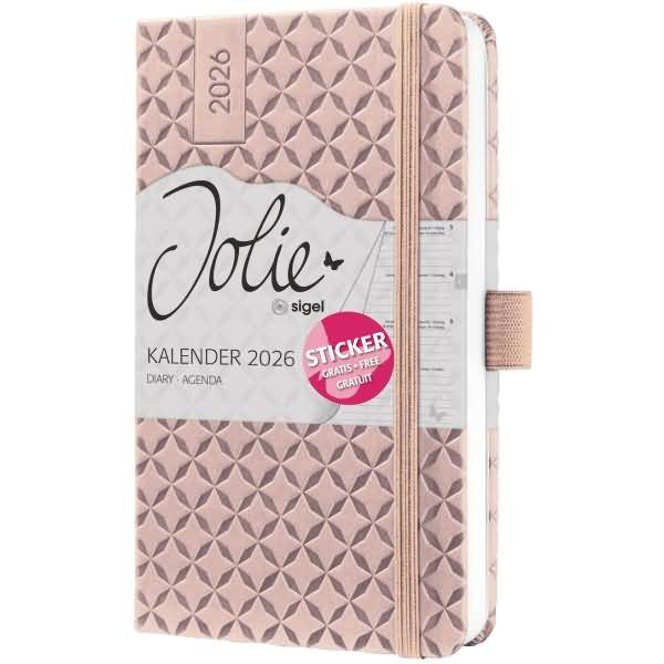Wochenkalender Jolie ca. A6 Hardcover pearl rose 2026