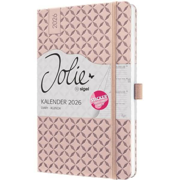 Wochenkalender Jolie ca. A5 Hardcover pearl rose 2026