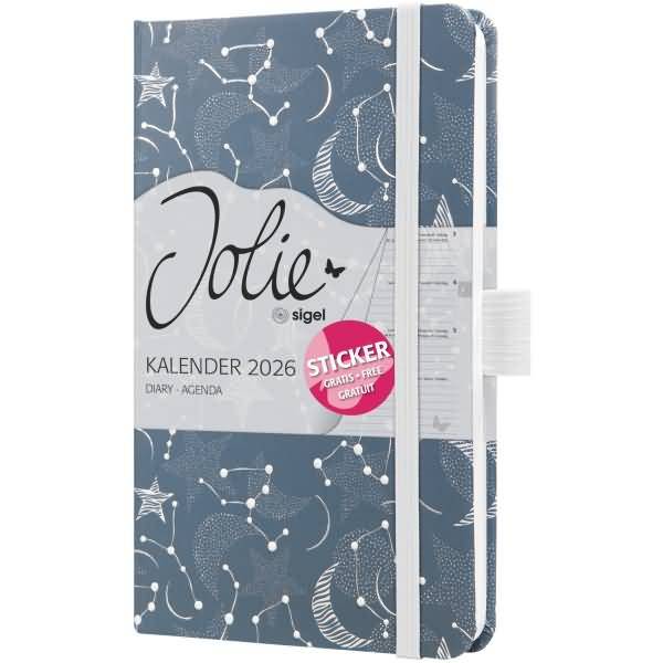 Wochenkalender Jolie ca. A6 Hardcover Cosmic Fantasy Blue 2026