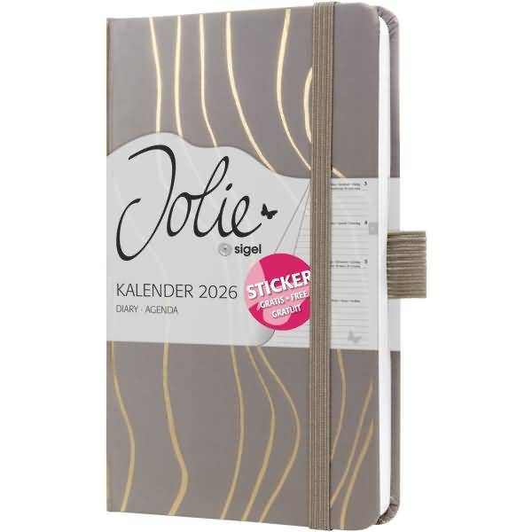 Wochenkalender Jolie ca. A6 Hardcover Mocca Meringue 2026