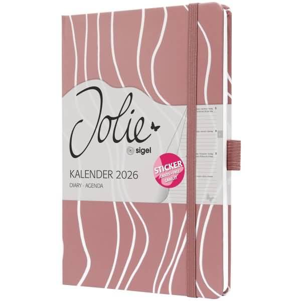 Wochenkalender Jolie ca. A5 Hardcover Rosy Meringue 2026