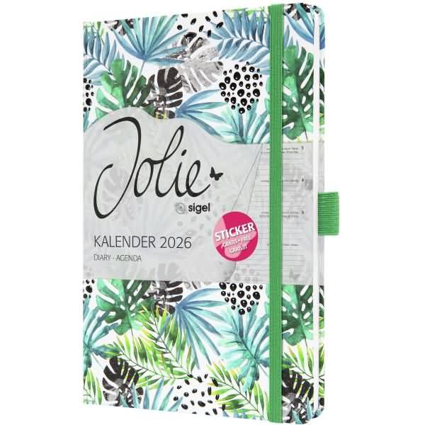 Wochenkalender Jolie ca. A5 Hardcover Green Jungle Fever 2026