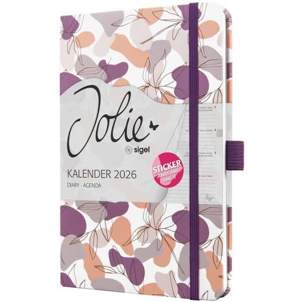 Wochenkalender Jolie ca. A5 Hardcover Summer Linear Leaves 2026